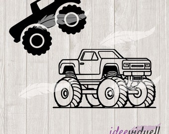 Monstertruck Auto Plotterdatei SVG DXF Download