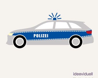 Politie plotterbestand SVG DXF PNG | Politieautobestand voor plotten | Digitale download