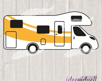 Motorhome Camping Plotter File SVG DXF Download