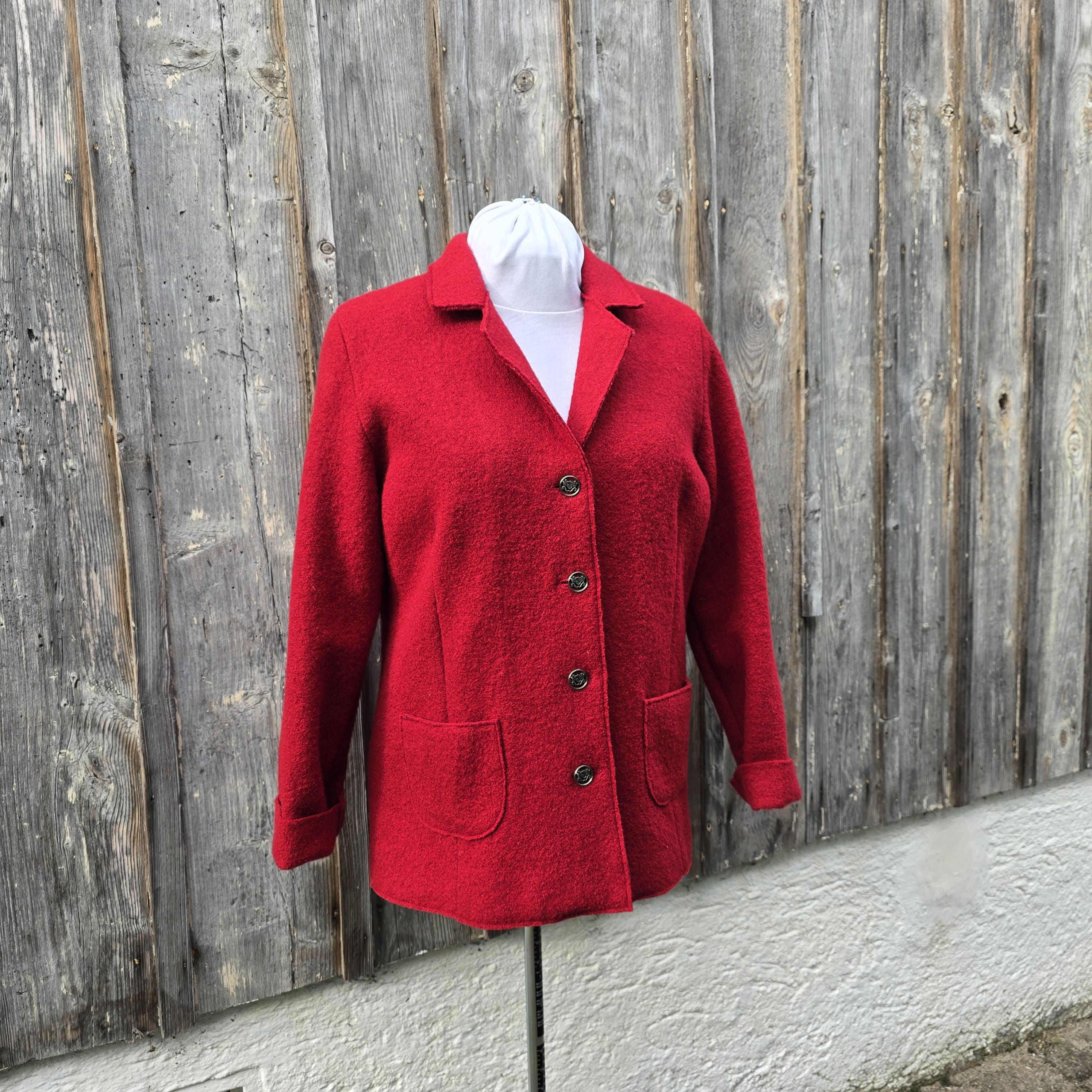 ジャケット・アウター CARVEN boiled wool short jacket Short Jacket, Boiled Wool Jacket, 100% Boiled Wool, Size 42