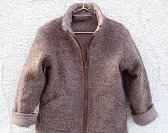 Walkjacke /Wollwalkjacke für Kinder ab Größe 110-116 bis 140-146 mit Baumwoll-Futter.