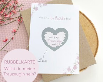 Rubbelkarten- Willst du mein Trauzeuge / Trauzeugin sein? - Postkarte Überraschung Hochzeit