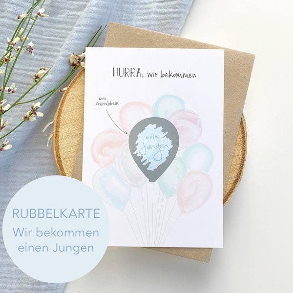 Rubbelkarten - Wir bekommen ein Mädchen, Junge, Zwillinge - Geschlecht verraten - Babyparty