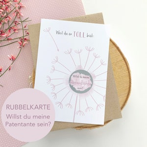Rubbelkarten - Willst du meine Patentante / Patenonkel sein? - Überraschung Postkarte Taufe
