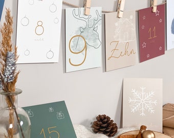 Adventskalender Postkarten Etsy
