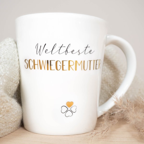 Porzellan Becher "Weltbeste Schwiegermutter"