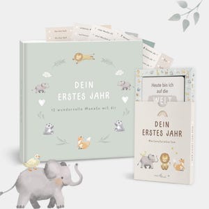 Babytagebuch + Meilensteinkarten Salbei