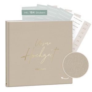 Gästebuch zur Hochzeit Beige