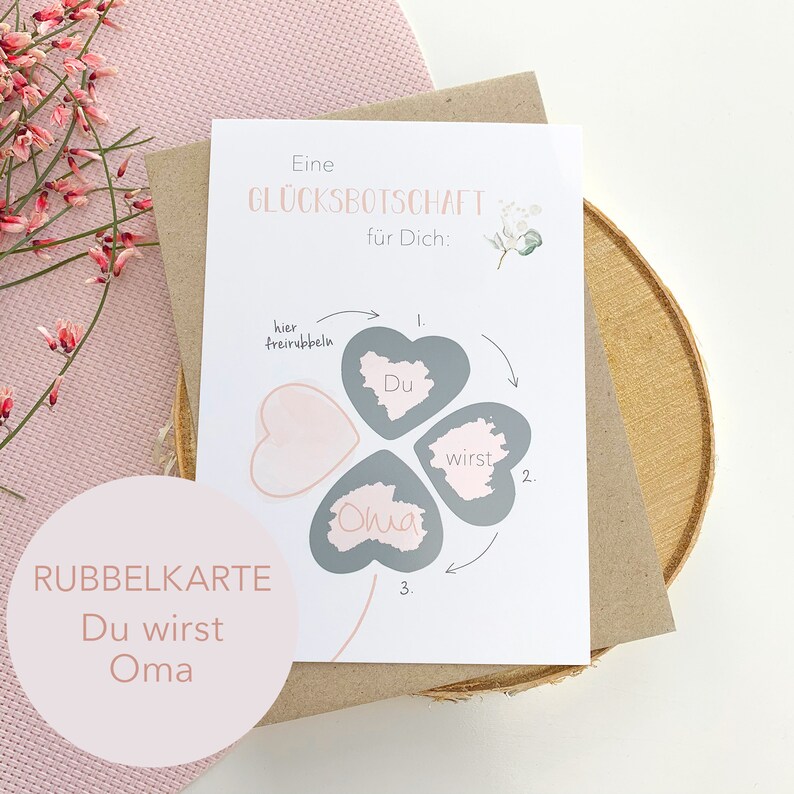 Rubbelkarte „Du Wirst Oma!“ – Zur Schwangerschaftsverkündigung, Glückwunschkarte Zum Ausradieren