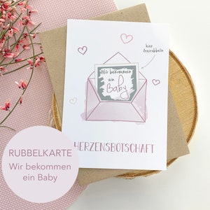 Rubbelkarte - Wir bekommen ein Baby - Schwangerschaft verkünden - Überraschung Papa und Familie