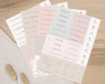 Sticker Set "Schwangerschaft" - Beige