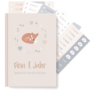 Baby-Tagebuch Babys erstes Jahr Fuchs mit Sticker Set