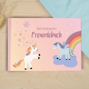 Kindergarten Freundebuch Einhorn Pink