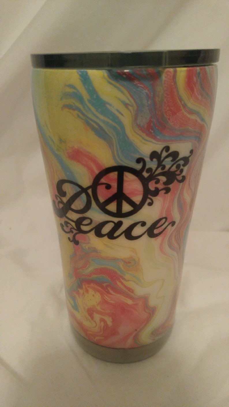 Peace Tumbler 20 Oz Double Walled Stainless Steel Tumbler Etsy