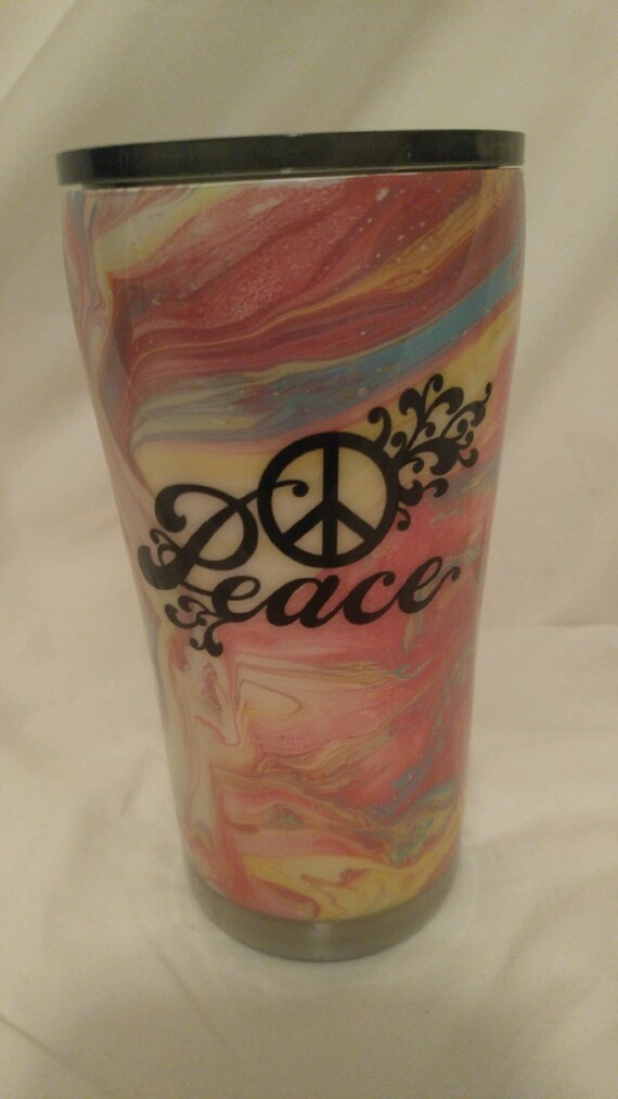 Peace Tumbler 20 Oz Double Walled Stainless Steel Tumbler Etsy
