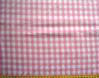 Baumwollstoff,  Vichy Karo, rosa, weiß, 0,5 Meter