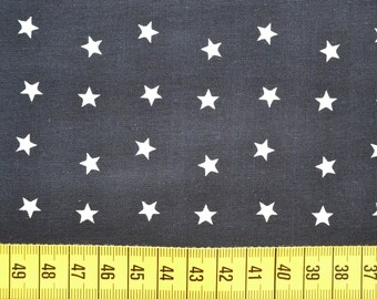 Cotton fabric, dark blue, white stars, 0.5 meter