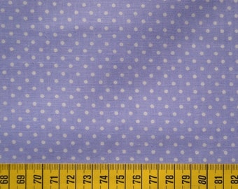 Cotton fabric, lilac, white dots, 0.5 meter