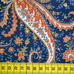 Baumwollstoff, Patchworkstoff, Paisleyranken, blau, 0,5 Meter Bild 1