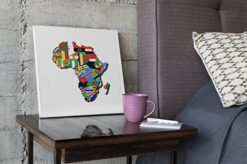 Africa Map Decor, Africa Wall Art, Home Office Decor, Africa Travel