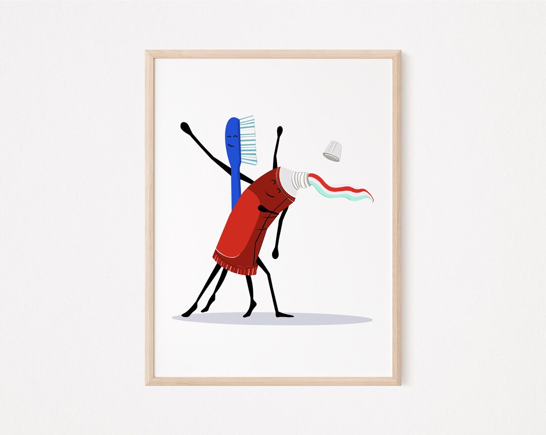 Dental Office Art Print: Toothbrush & Toothpaste (digital Download) - Etsy