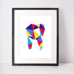 Tooth Print, Tooth art, Dentist wall decor, Teeth print, Printable, colorful tooth, dentist office, tooth, bathroom art, kid bathroom art
