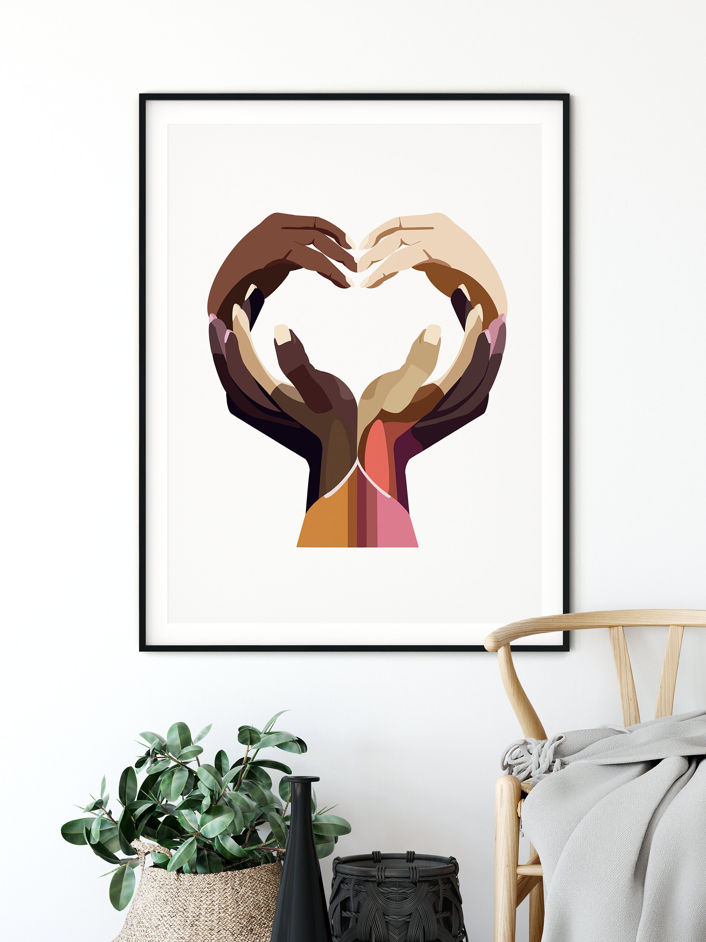 Unity in Diversity Art Print: Hands Forming Heart (digital Download) - Etsy