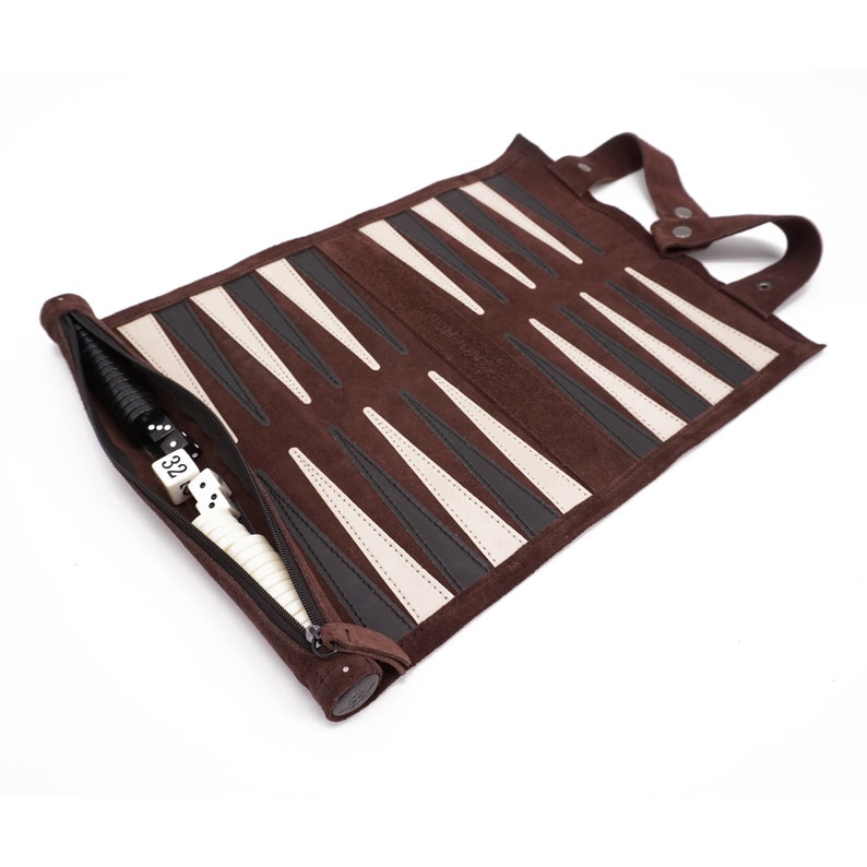 Travel Backgammon Set Genuine Leather Etsy