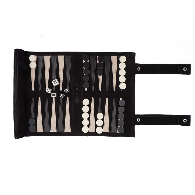 Travel Backgammon Set Genuine Leather Etsy