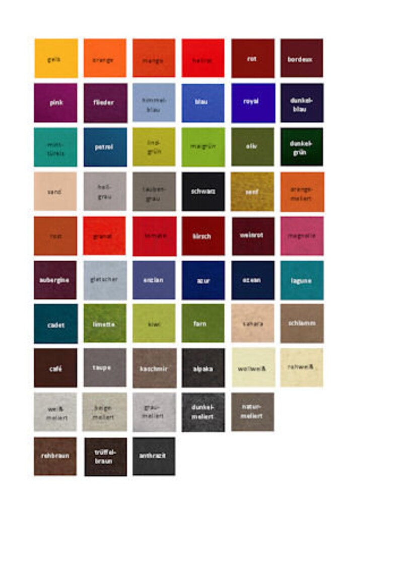 Wool felt 5 mm 35 x 35 cm rounded corners