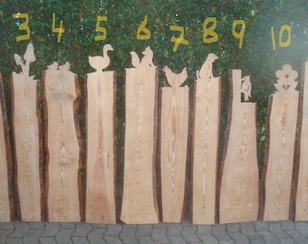 Fence boards, gate boards for putting together a fence or gate.