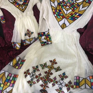 Ethiopian traditional dress / Eritrean Dress / Modern Habesha Kemis / Zuria / custom order / Any Color / 3 - 5 weeks to deliver