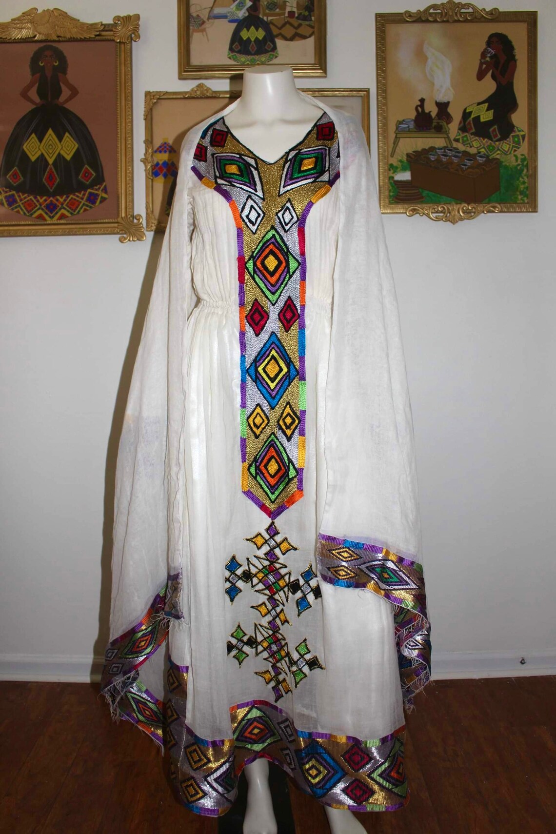 Ethiopian Traditional Dress / Eritrean Dress / Modern Habesha Kemis ...