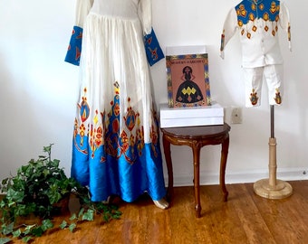 Ethiopian traditional dress / Eritrean Dress / Modern Habesha Kemis / Zuria / custom order / Any Color / 3 - 5 weeks to deliver