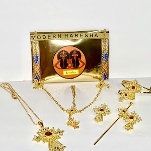Ethiopian Jewelry Set / Eritrean Jewelry Set / African Jewelry Set / Habesha jewelry / Ethiopian wedding Jewelry / African Wedding Gift /