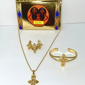 Ethiopian Jewelry Set / Eritrean Jewelry Set / African Jewelry Set / Christian Jewelry / Ethiopian wedding Jewelry / Religious Jewelry Gift