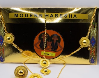 Ethiopian Jewelry Set / Eritrean Jewelry Set / African Jewelry Set / Habesha jewelry / Ethiopian wedding Jewelry / African Wedding Gift /