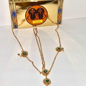 Green Stone Ethiopian Habesha Jewelry Set: Eritrean Wedding Style