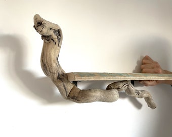 NESSIE shelf, driftwood shelf, recycled wood, seaside decoration, pallet wood, reclaimed materials