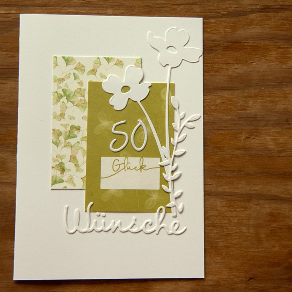 Karte 50. Geburtstag, fünfzigster Geburtstag, runder Geburtstag, 50