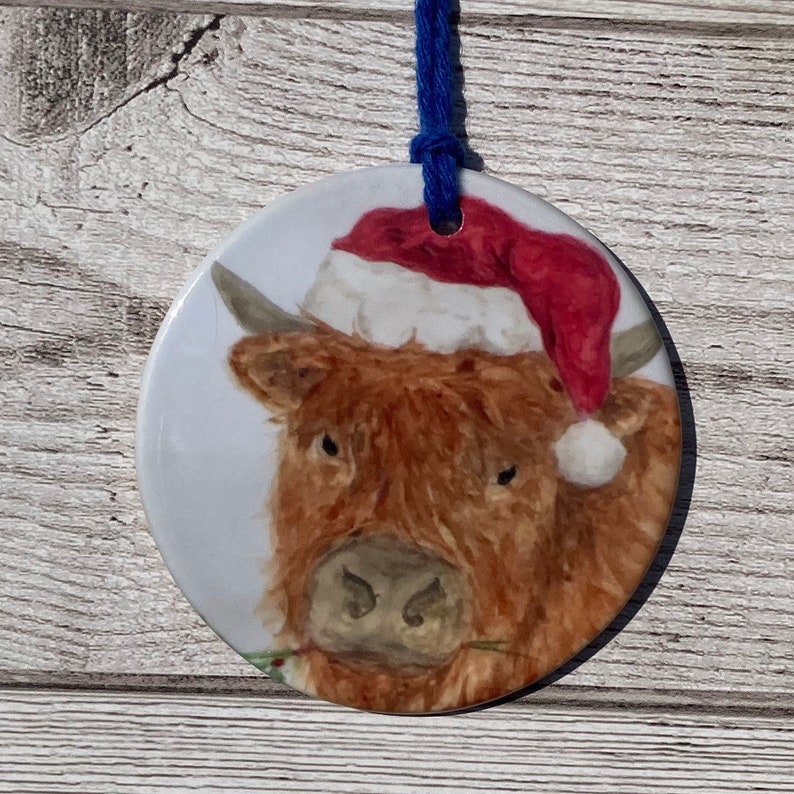 Highland Cow Christmas Decoration Hanging Tree Ornament Etsy
