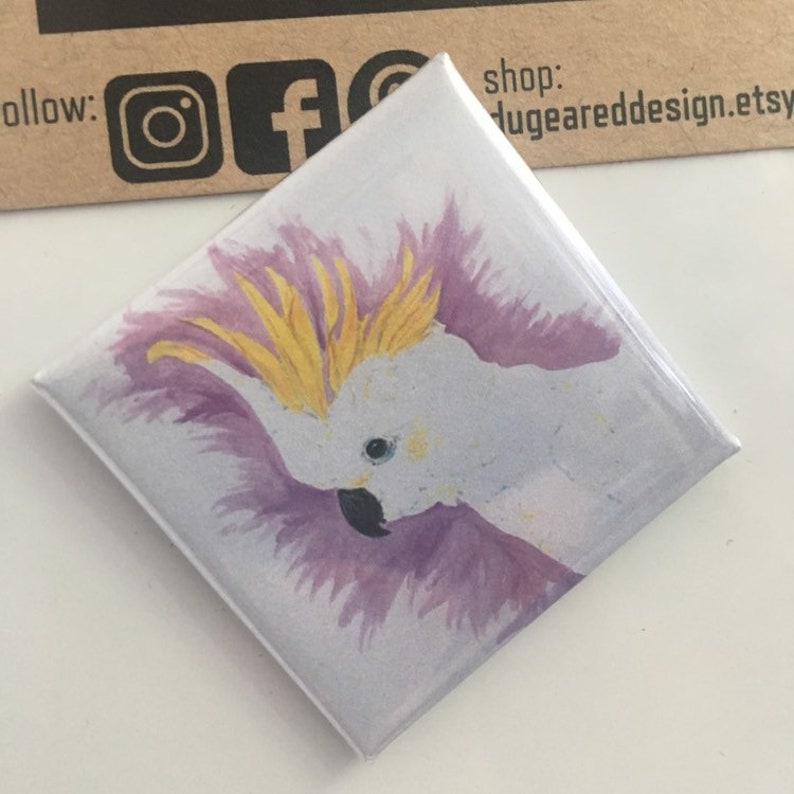 Square Cockatoo Fridge Magnet