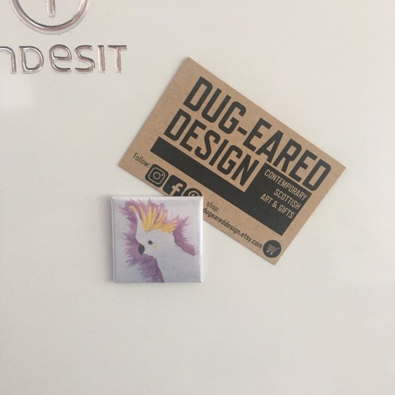 Square Cockatoo Fridge Magnet