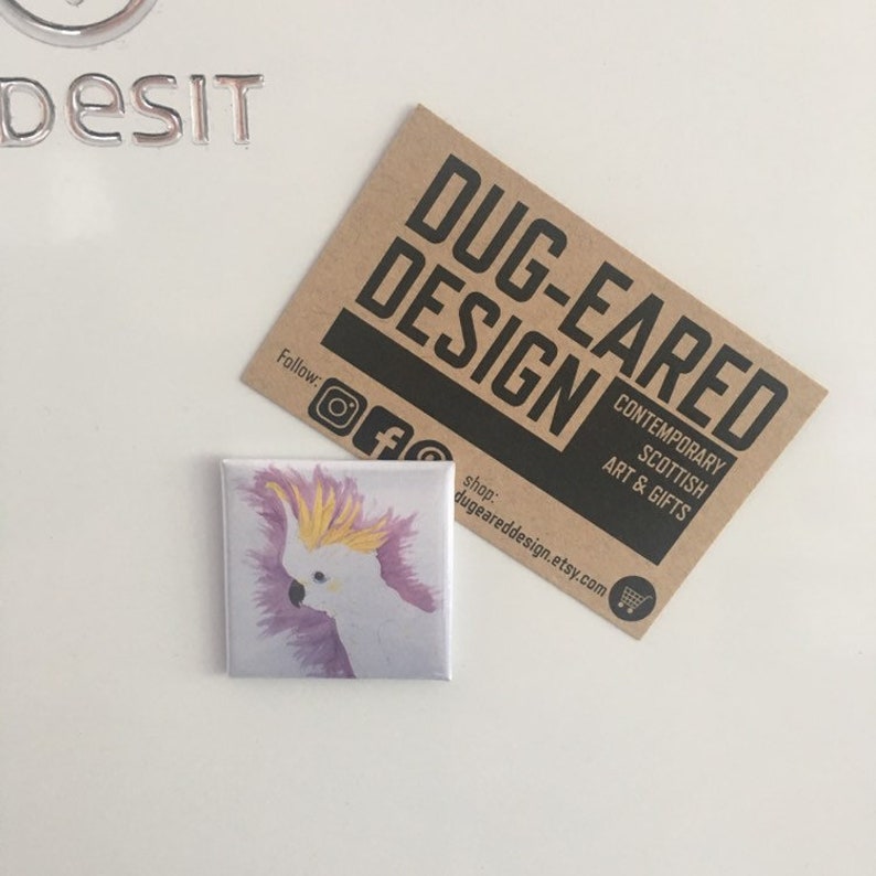 Square Cockatoo Fridge Magnet