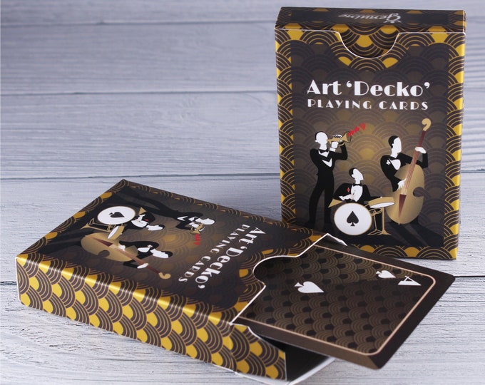 Art Deco Spielkarten - Gold Edition - Perfekt für Gastgeschenke Hochzeit, Geburtstagsgeschenke und Geschenke!
