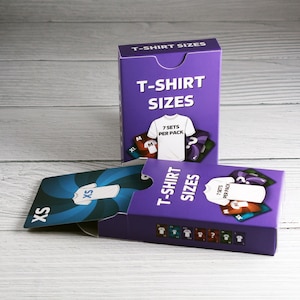 Tailles de t-shirt - Cartes de poker - Jeu de cartes avec estimation - Idéal pour les entreprises et les exercices d'estimation