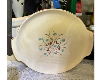 Assiette à gâteau vintage, Chine saxonne, fleur étoilée, or 22 carats USA