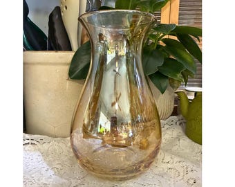 Vase LSA vintage Vase bourgeon en verre ambré rose Cottage moderne