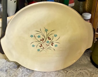 Assiette à gâteau vintage, Chine saxonne, fleur étoilée, plateau de service en or 22 carats