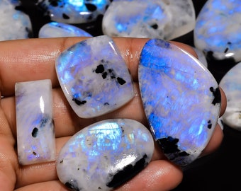 AAA+ Top Quality of Natural Tourmaline Moonstone Cabochon Loose Gemstone For Making Jewelry, Flatback, Hand Made, Hand Polished Gemstone Lot